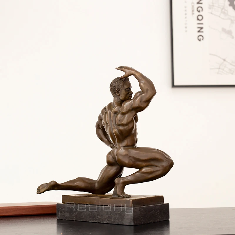 Weightlifter Man of muscle Figurines Work Out Sculpture Desk