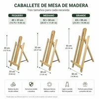 Solid Wood Table Easel Three Sizes Small Medium Large Three Tones Natural White Black Foldable Adjustable for Canvases Paintings Photos Cafe Menus Interior Decoration 1