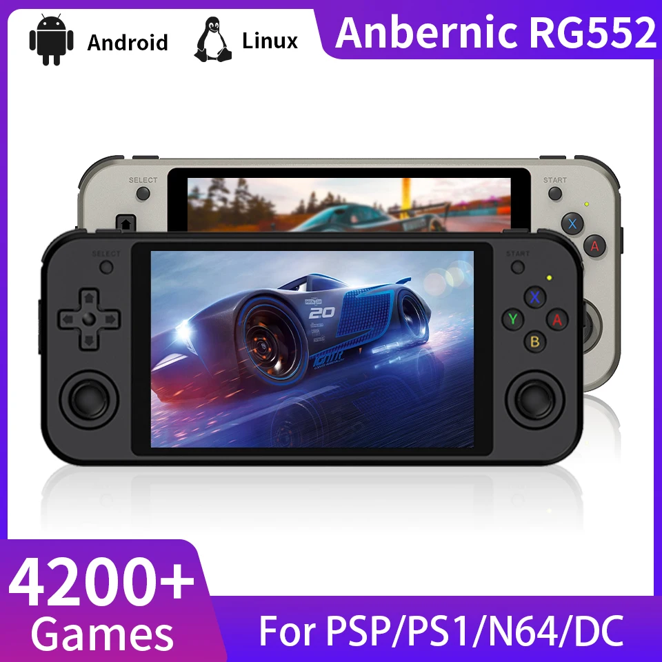 Console Per Videogiochi Portatile Anbernic Rg552 4000 + Giochi Integrati Per Psp/Ps1/Wii/N64/Dc Sistema Android 11 Lettore Di Giochi Linux Wifi