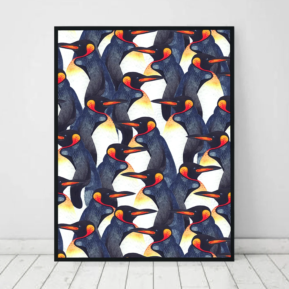 

Watercolor Penguin Print Nursery Wall Art Baby Animal Prints Penguins Room Poster Canvas Painting Pictures Kids Bedroom Decor