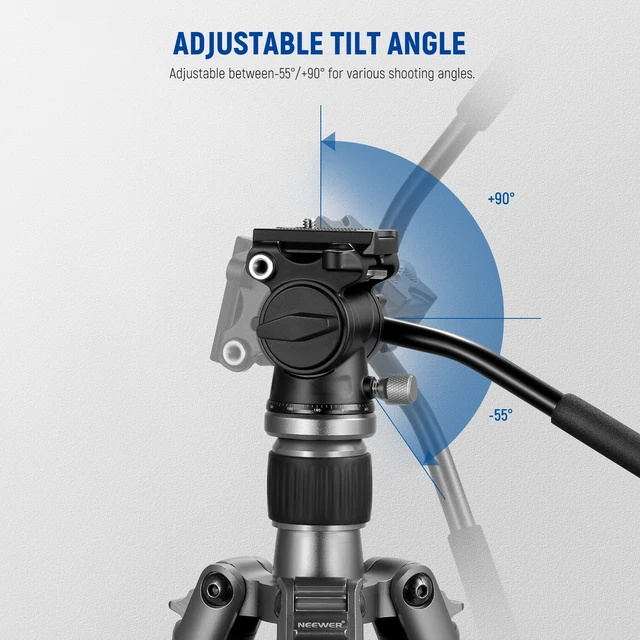 NEEWER Fluid Tripod Head With Handle Arca Type Quick Release
