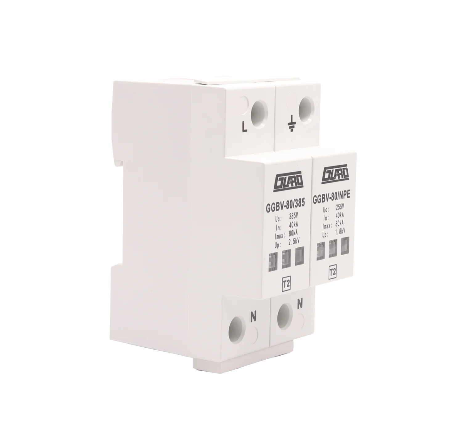 House Low-Voltage Arrester Device 1P+NPE Power Surge Protective Device T2 SPD AC SPD 60KA Max 120KA