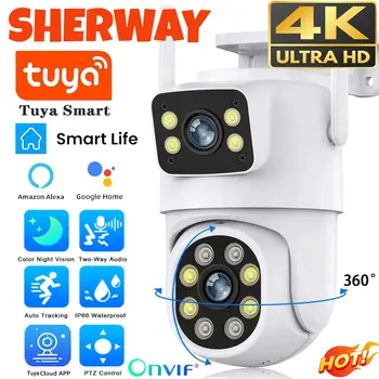 10MP Dual Lens Tuya Wifi Camera PTZ Outdoor 4K Wireless Dual Screen Security Camera Auto Tracking Monitoring Video Surveillance 1