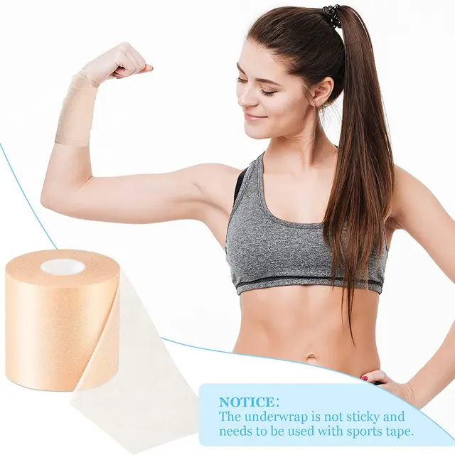 Foam Underwrap Sports Foam Pre Wrap Athletic Tape Headbands for Hair Elbow Knees Ankles Soccer 6