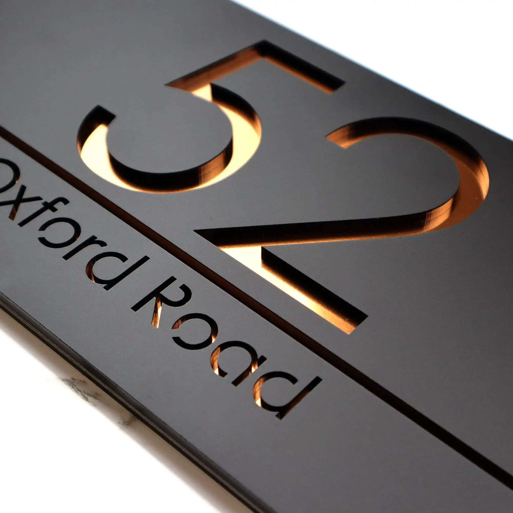 Laser Cut Matt Mirror Personalised Door Numbers House Sign Plaques Personalised Laser 3d Number 30cm x 16cm
