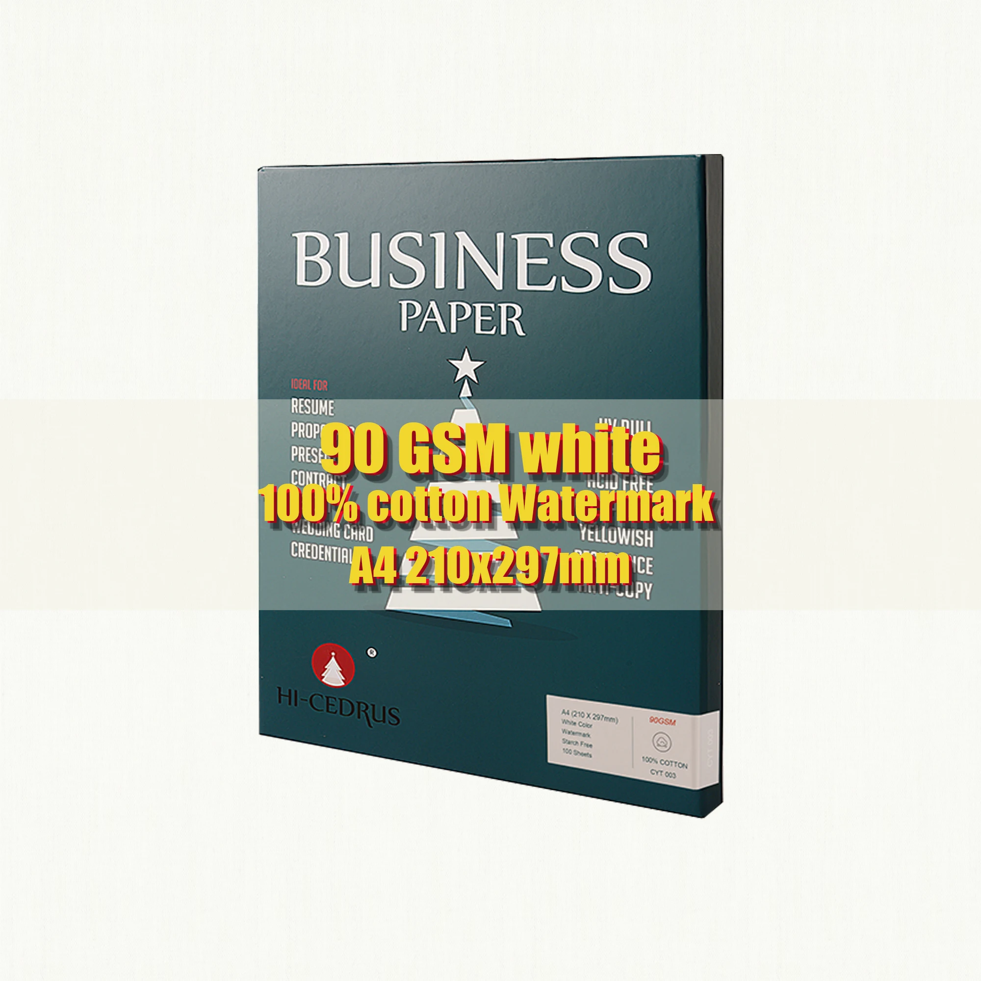 Cotton Linen Paper A4 100 sheets 90gsm 100% cotton Watermark Starch-free Waterproof