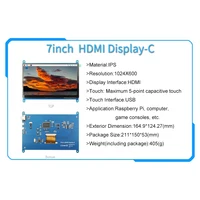 7Inch 1024X600 IPS Touchscreen LCD Display HDMI-compatible Mini PC Secondary Screen Portable Monitor for Rapberry Pi5 4/3B 2