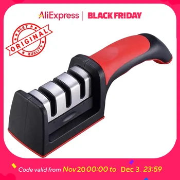 3-Stage Knife Sharpener - Manual Knife Sharpening Tool for Home Use, Quick & Easy Blade Maintenance, Home Kitchen Essential