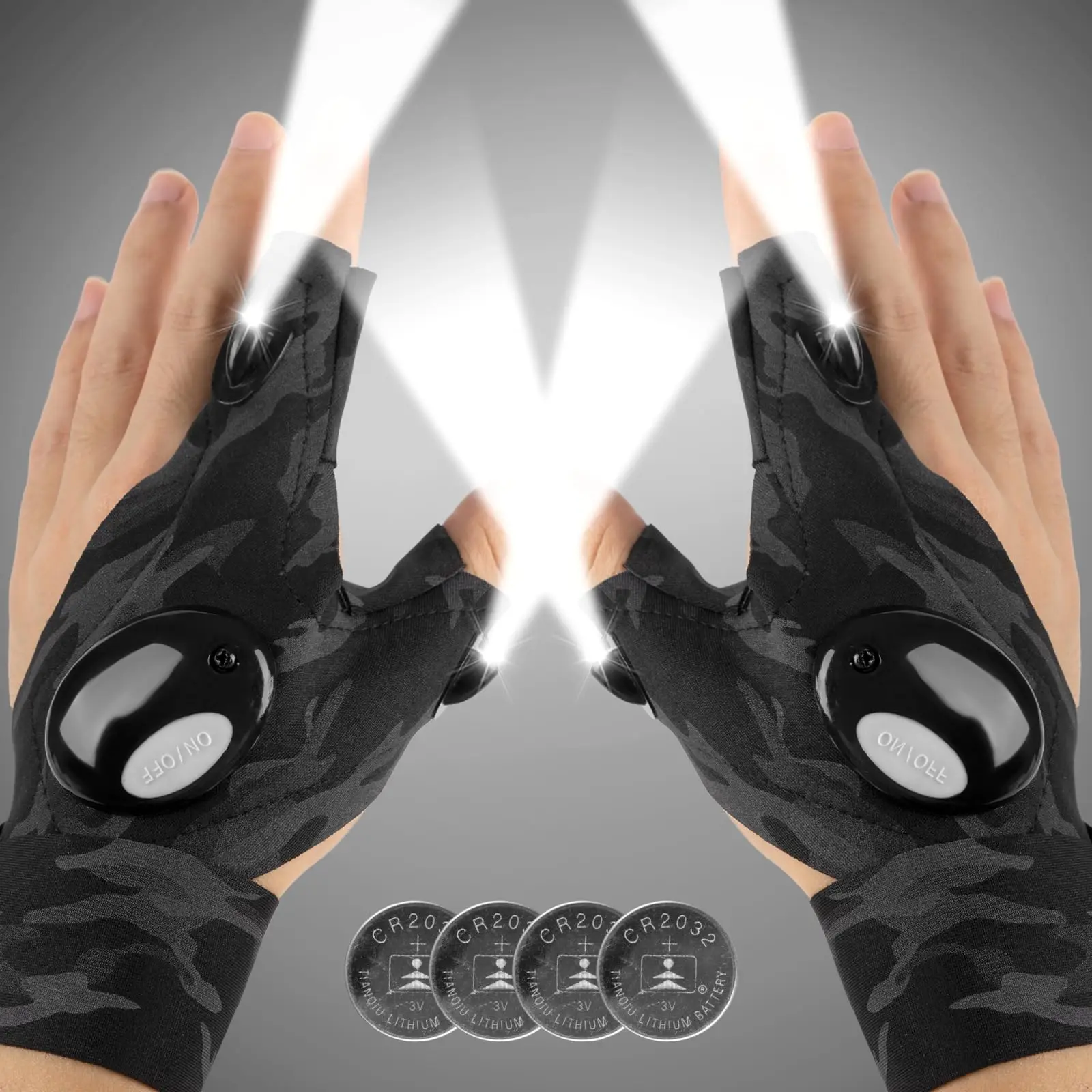LED Half Finger Gloves Gifts for Men Dad Father Boyfriend Husband Unique Cool Ga