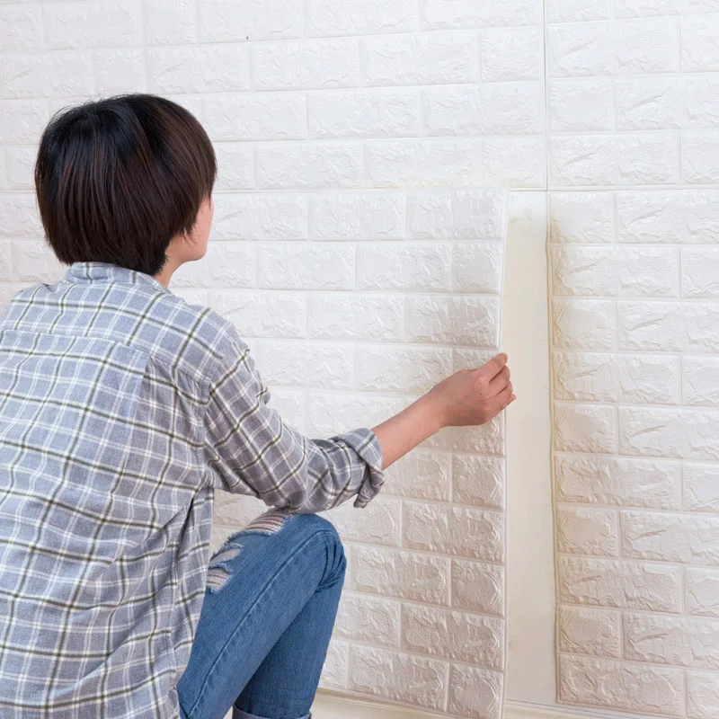 

70cmX100cm Self-adhesive Wallpaper Foam Brick Pattern Waterproof Wall Stickers Pvc Decoration for Bedroom Home Decor 3d Panels