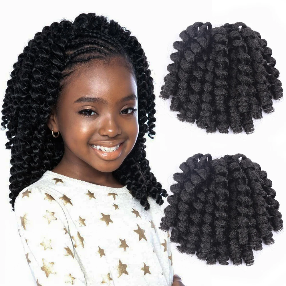 Synthetic Ombre Jumpy Wand Curl Crochet Braids Jamaican Bounce For