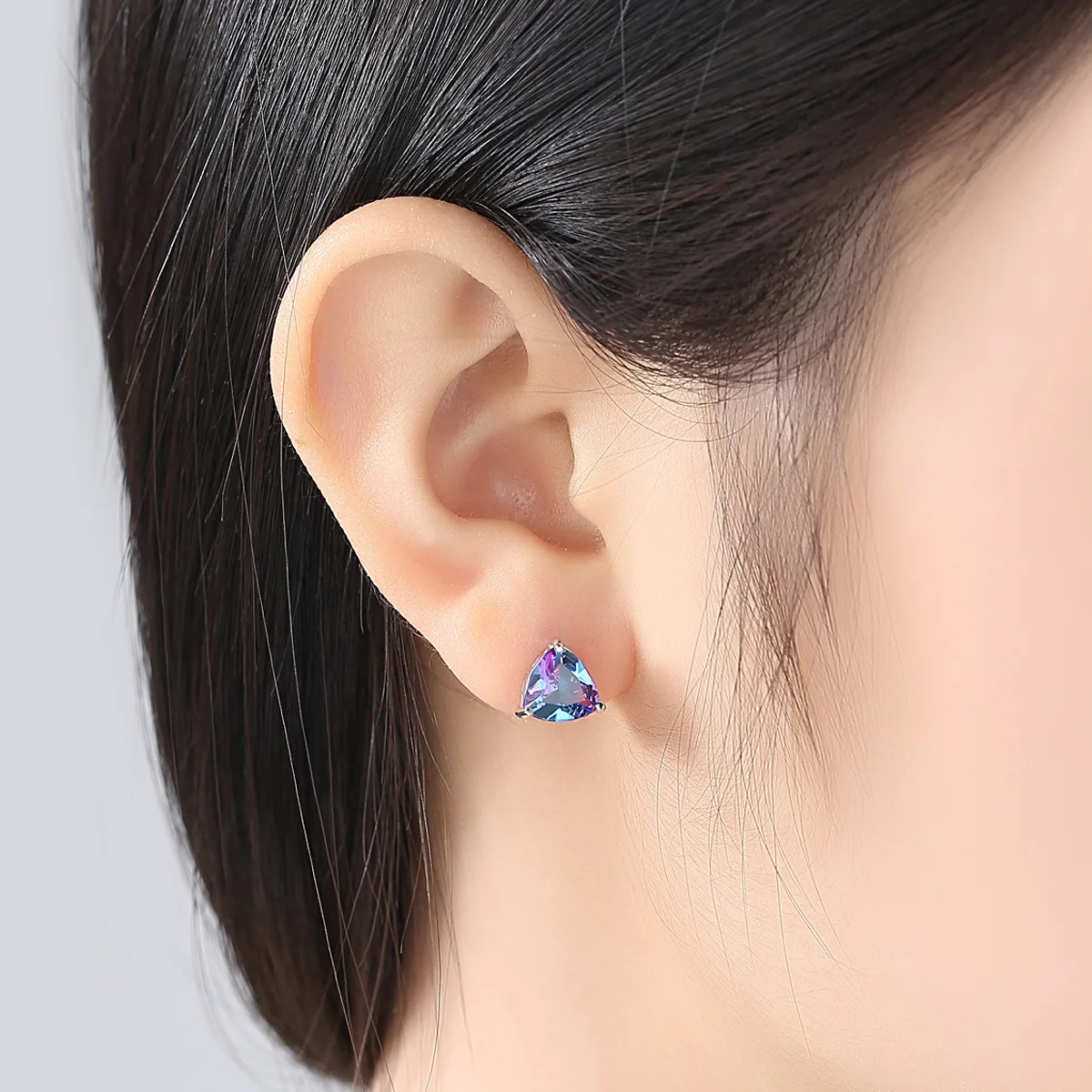 S925 Silver Trendy Gold Plated Stud Earrings Sparkling Rainbow  Earring Color For Women Fashion Accessories Wedding Party  Gift