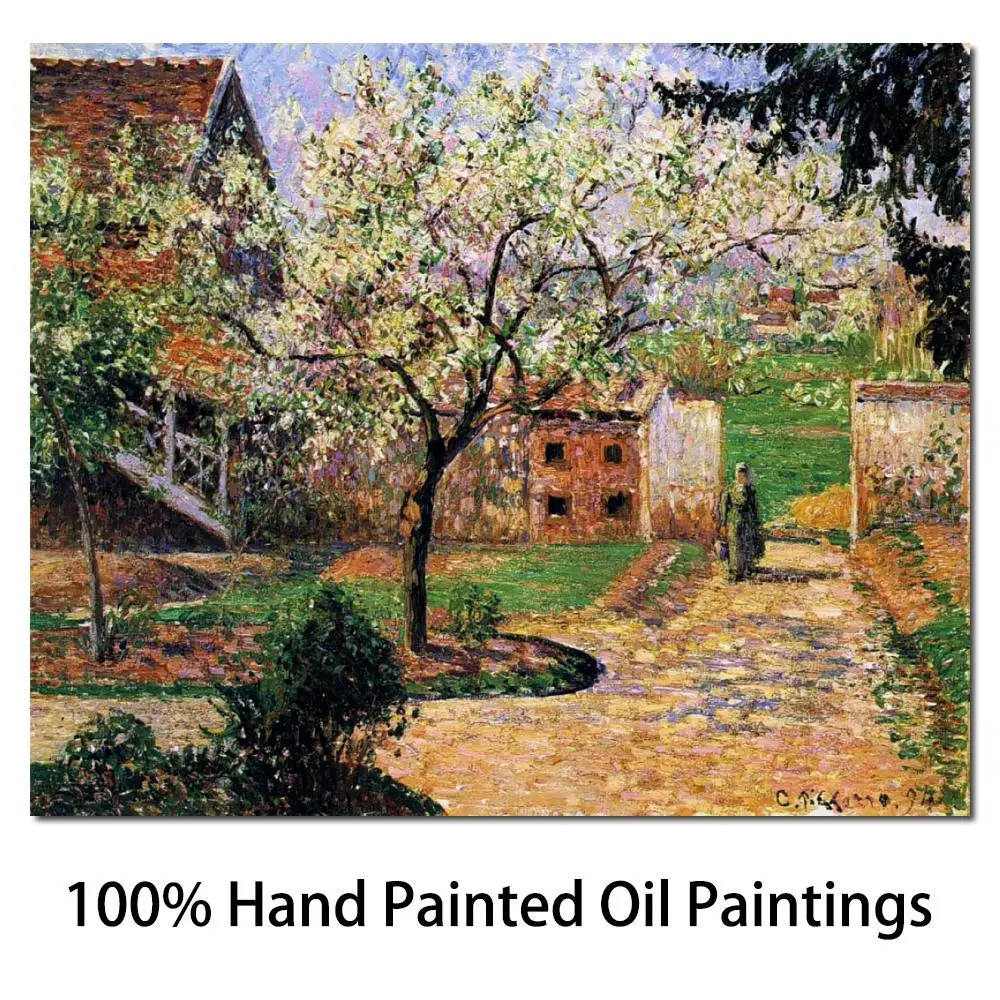 

Impressionist Landscapes Canvas Art Oil Painting Flowering Plum Tree Handmade Camille Pissarro Artwork High Quality Wall Decor