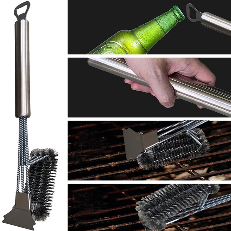 Grill Brush And Scraper,bbq Grill Cleaning Brush Kit, Safe Wire Scrubber,  Universal Fit Bbq Cleaner Accessories