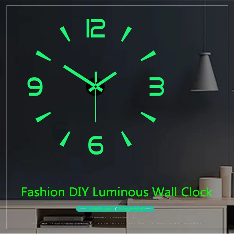 Brief Fashion Wall Clock For Living Room Design Europe Diy 3D Clock Stickers Acrylic Mirror Clocks Decorative Home Quartz Watch