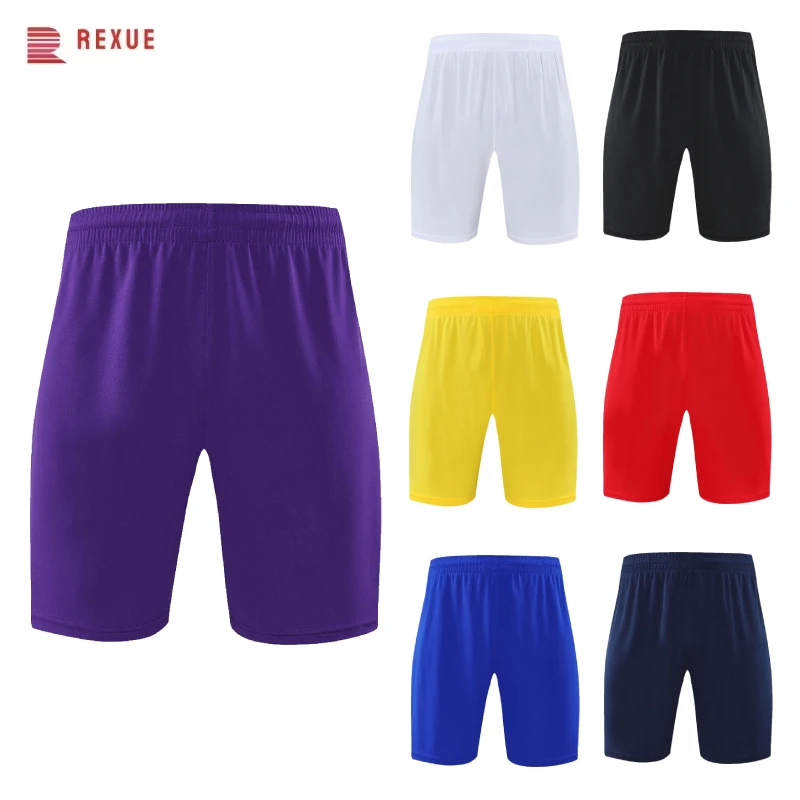 Soccer Shorts Football Pants Soccer Bottoms Solid Color Men's Pants Training Football Bottoms Red Black Blue