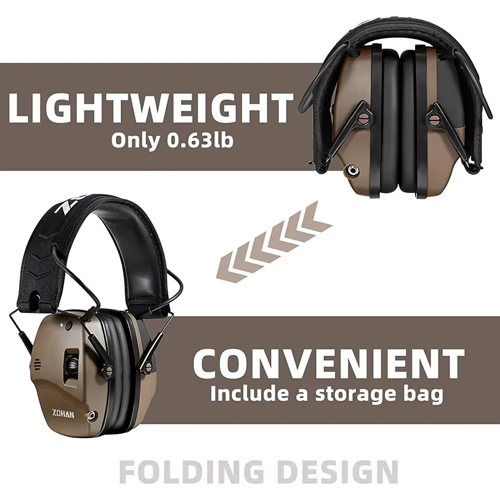 zohan 5.0 Bluetooth Earmuffs casque anti bruit Tactical Shock outdoor hunting security protection active shooting headphones