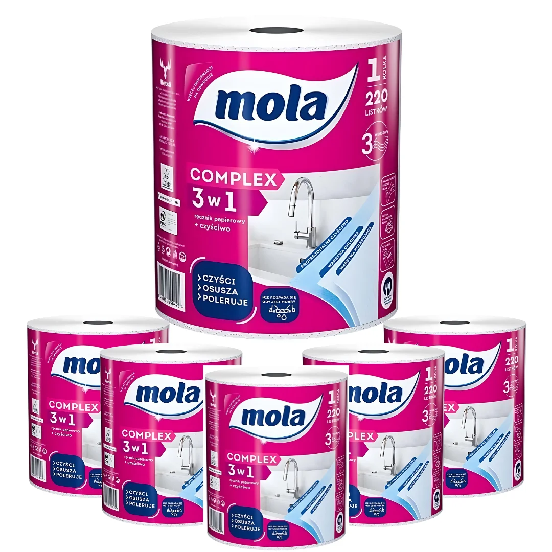 Ręcznik papierowy Mola Complex 3w1 x 6 sztuk z Polski za $22.22 / ~83zł
