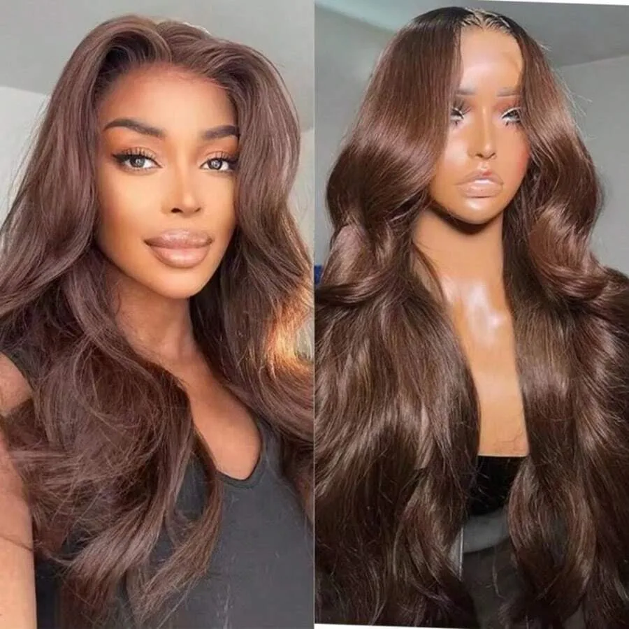 Chocolate Brown Glueless Body Wave Human Hair Wigs 13×4 Hd Lace Frontal Wigs Human Hair Pre-Plucked Ready To Wear For Black Wome 2