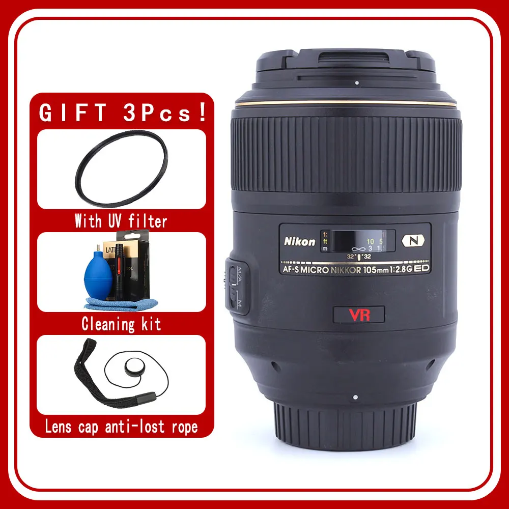 Obiettivo Nikon Af-S Vr Micro 105Mm F/2.8G If-Ed Per Fotocamere Reflex Nikon