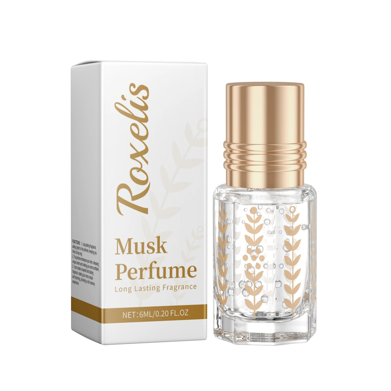 Roxelis Musk Perfume Natural Fresh Lasting Formula Elegant Floral Charming Light Fragrance Daily Ball Bearing Portable Perfume_voghion.com