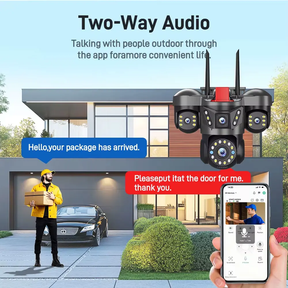 ANSVICAM 10K 20MP WiFi Outdoor IP Camera UHD Four Len Four Screen PTZ 16X Zoom ONVIF Security Cameras CCTV Wireless Surveillance 3