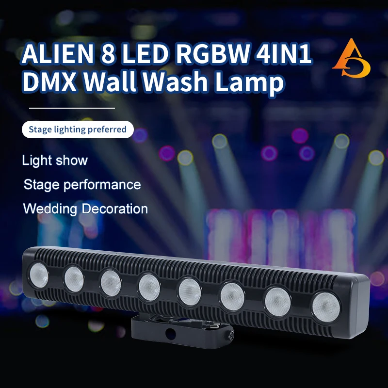 8 LED RGBW 4in1 Dmx Wall Washer  Disco Party Dj Stage Light Effect for Ballroom Festival Wedding Christmas Halloween Decorate