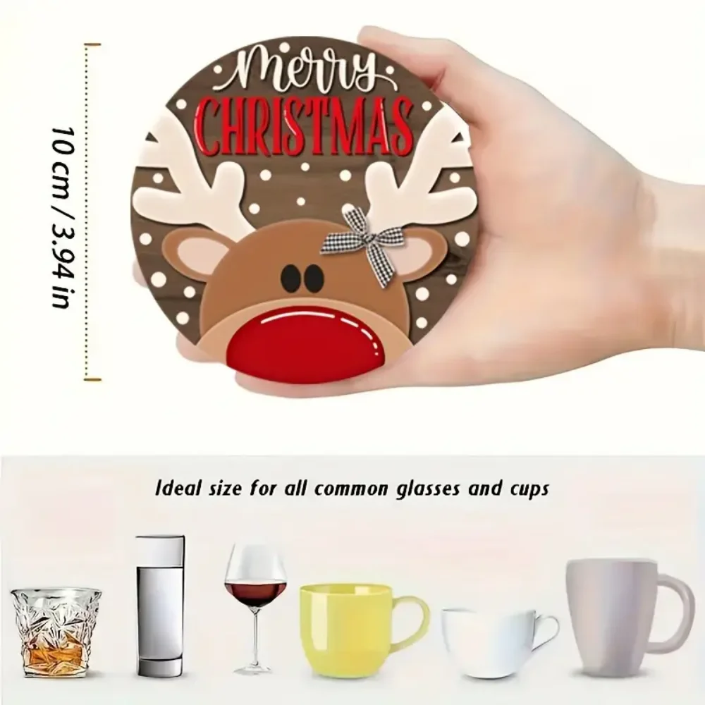 Wooden Christmas Coaster Set 2