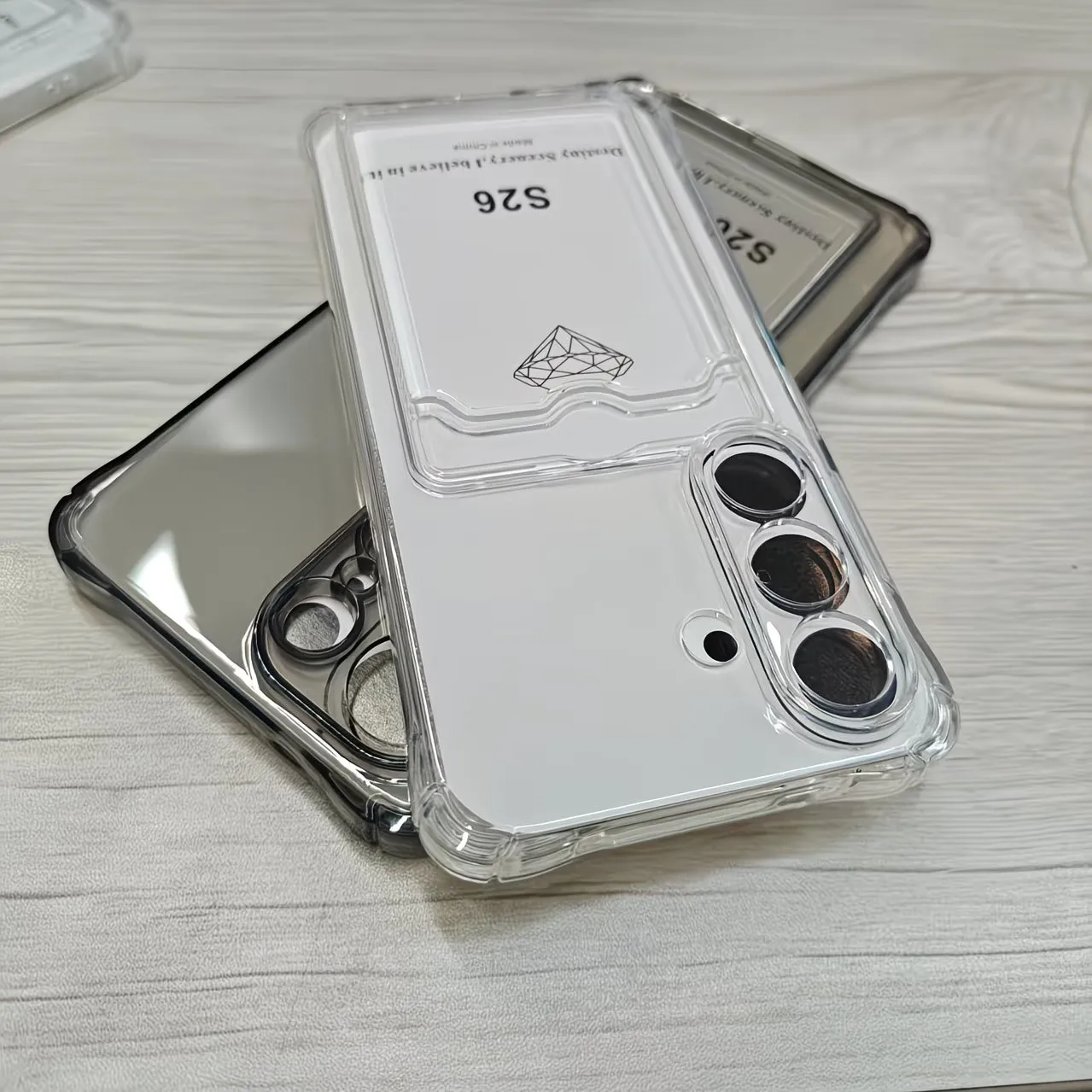 Shockproof Transparent Card Pocket Phone Case - Durable TPU Cover