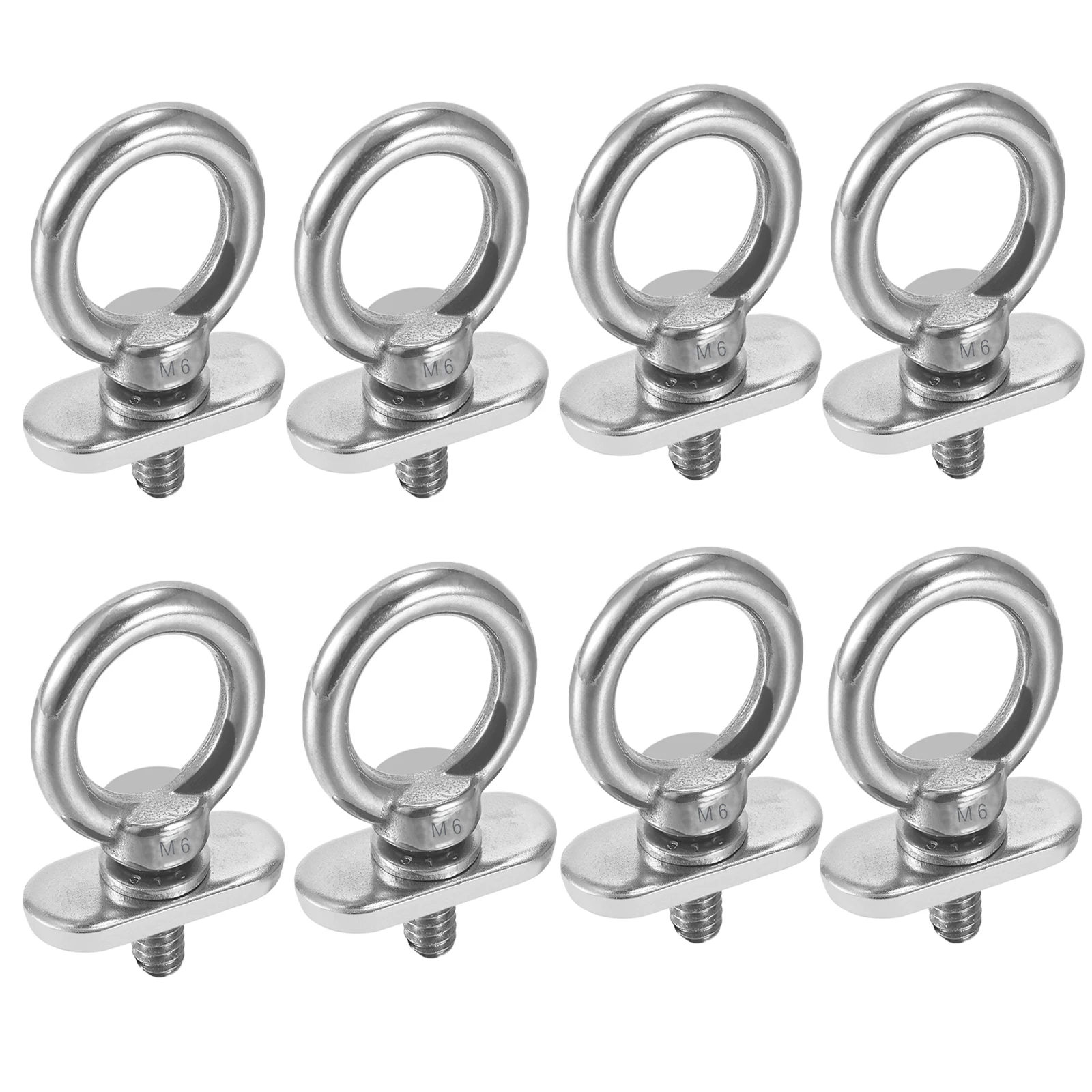 Track Mount Tie Down Eyelets, M6 Bolt (8 Packs), 316 Stainless Steel, Kayak Track Accessories