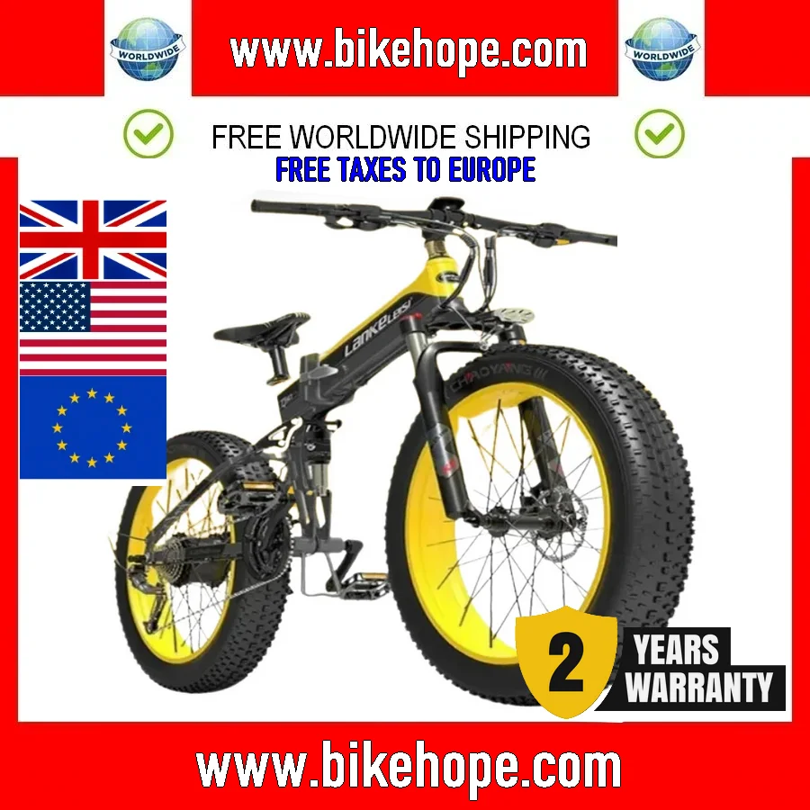 2024 New Lankeleisi 1000W Bici Elettrica Fat Ebike Pieghevole E Bike 48V Bicicletta Elettrica Da Montagna 26 Pollici Bici Elettrica Fat Mtb Ebi