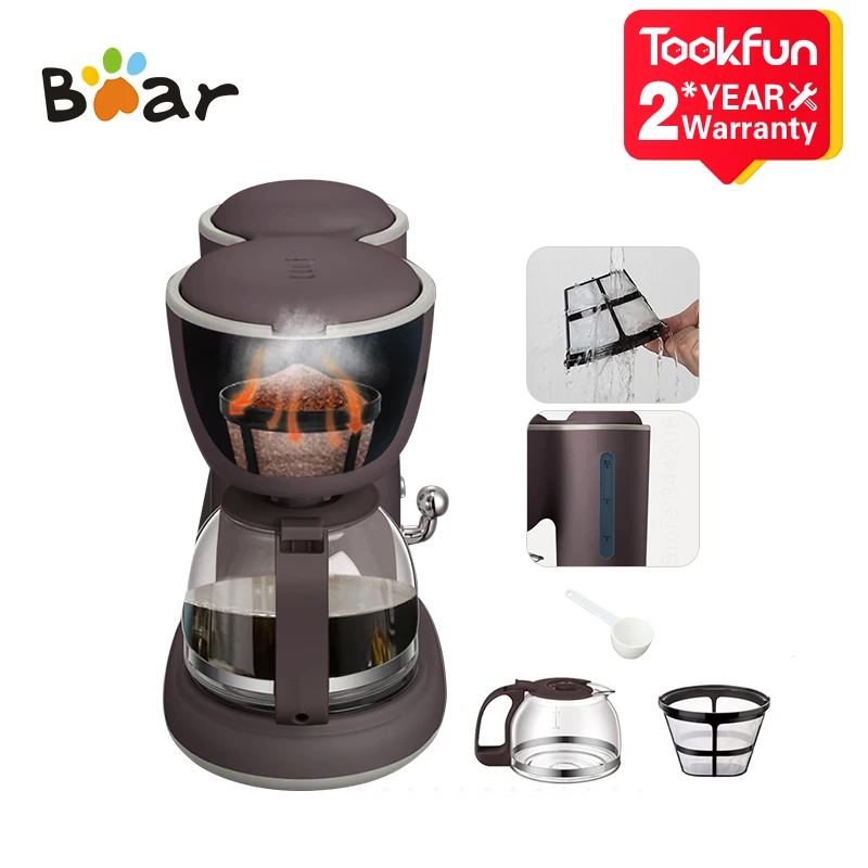 

Tookfun Coffee Machine Fully Automatic All-In-One Drip Tea Maker American Coffee Pot Home Small Office 600ML Thermal Insulation