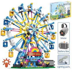 Colorful Rotating Ferris Wheel Building Blocks with Lights - Ideal Children's Christmas Gift (With box NEW)