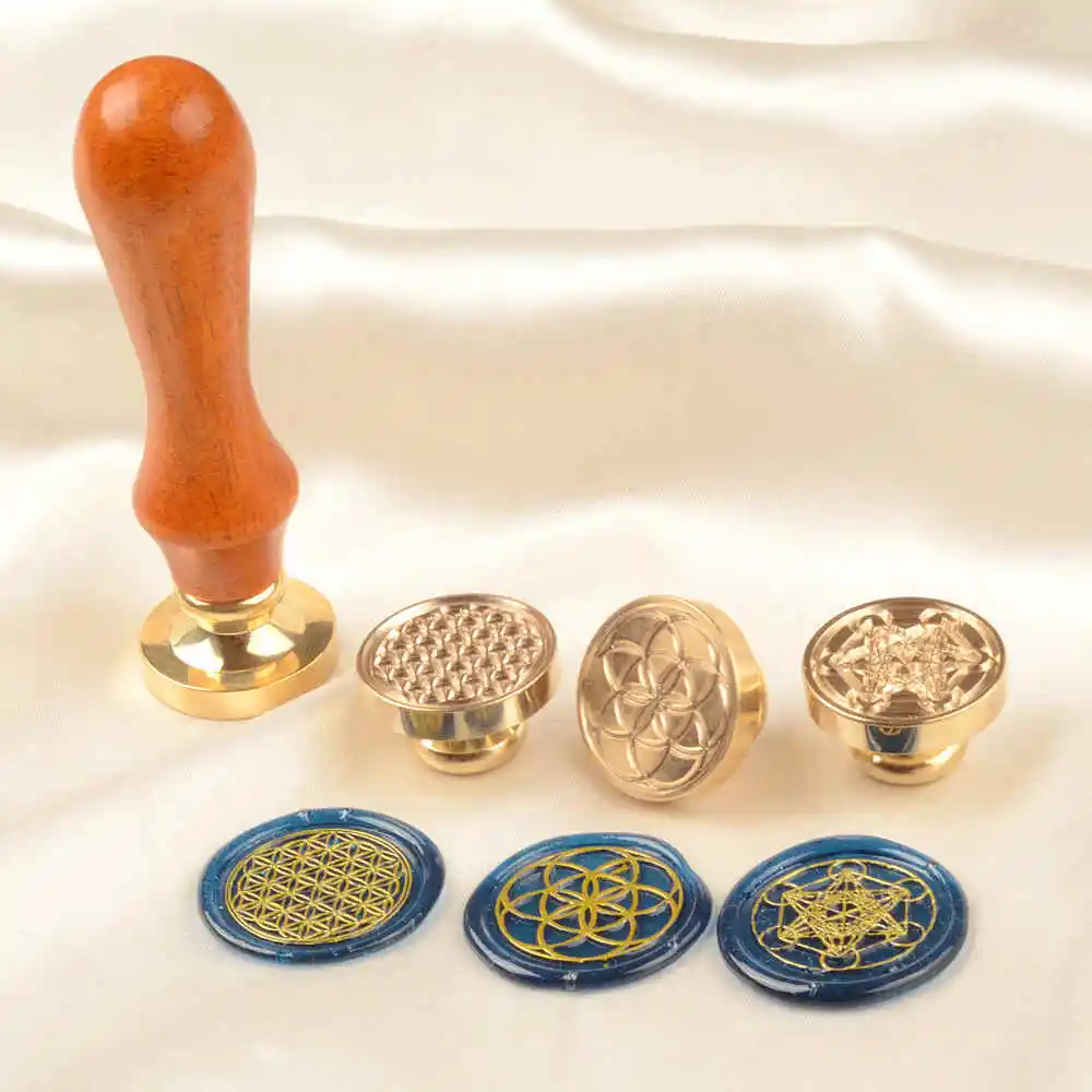 Sacred Geometry Wax Seal Stamp wax seal stamp Flower of Life Copper Replacement For Wedding Invitation Cards Letters Gift Wrapping