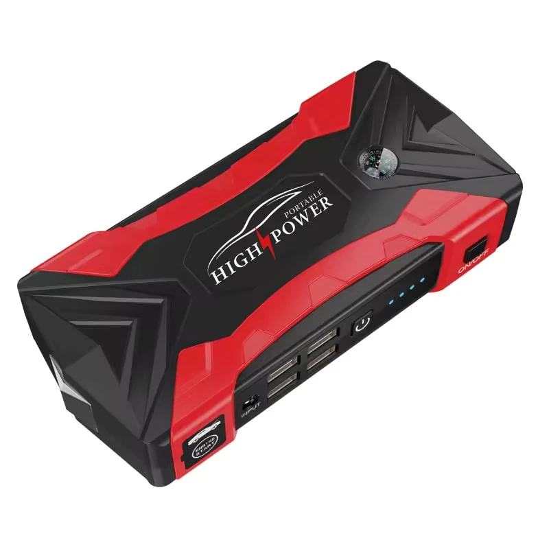 Démarreur de voiture portable 8000 mAh, batterie externe 12 V, booster de batterie automobile, démarreur d'urgence avec chargement USB pour voitures, SUV, motos, camions, véhicules diesel et essence 1