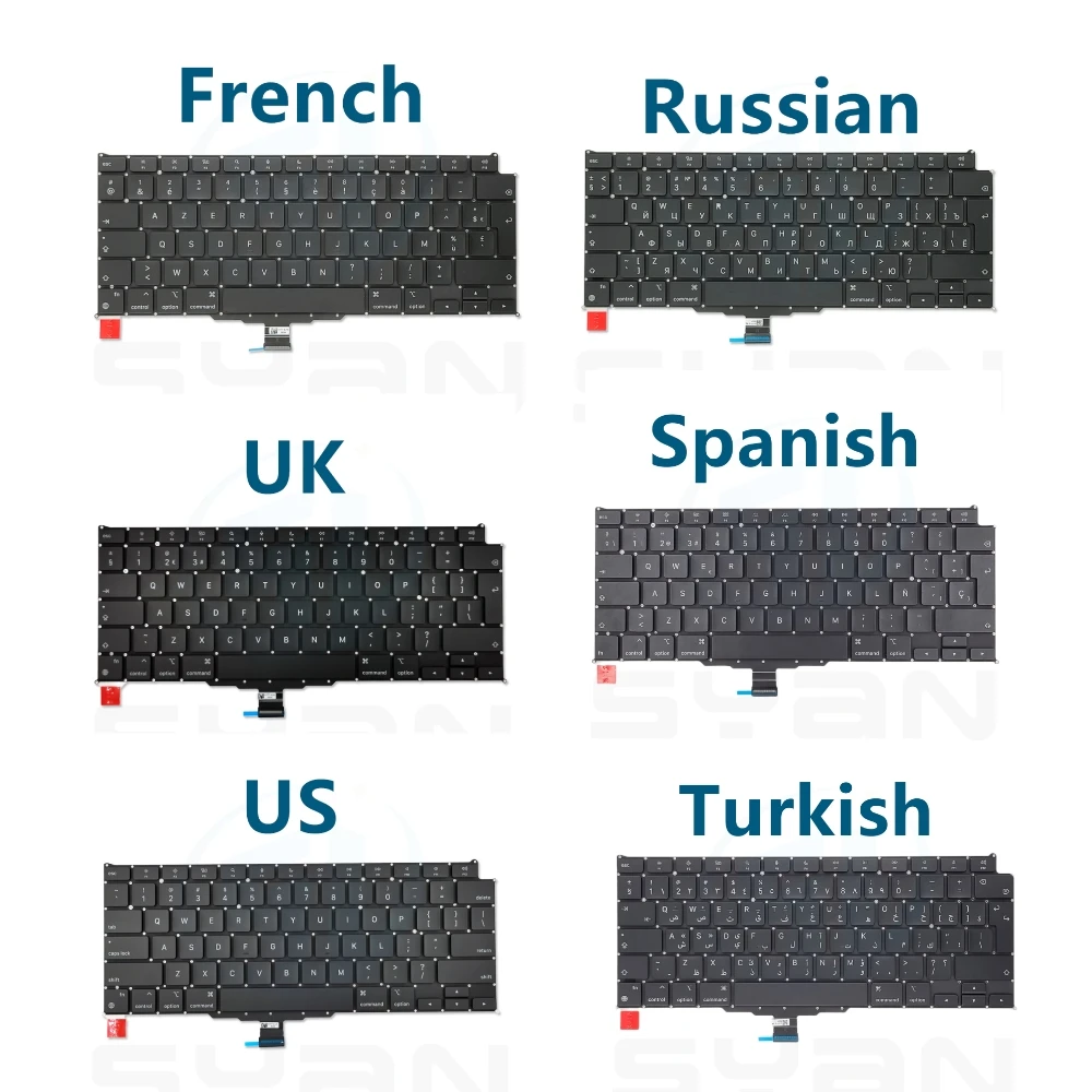 Laptop Keyboard SYan A2337 US UK French Turkish Spanish keyboard for Macbook Pro Retina air 13.3 laptop key cap M1 EMC 3598 Year