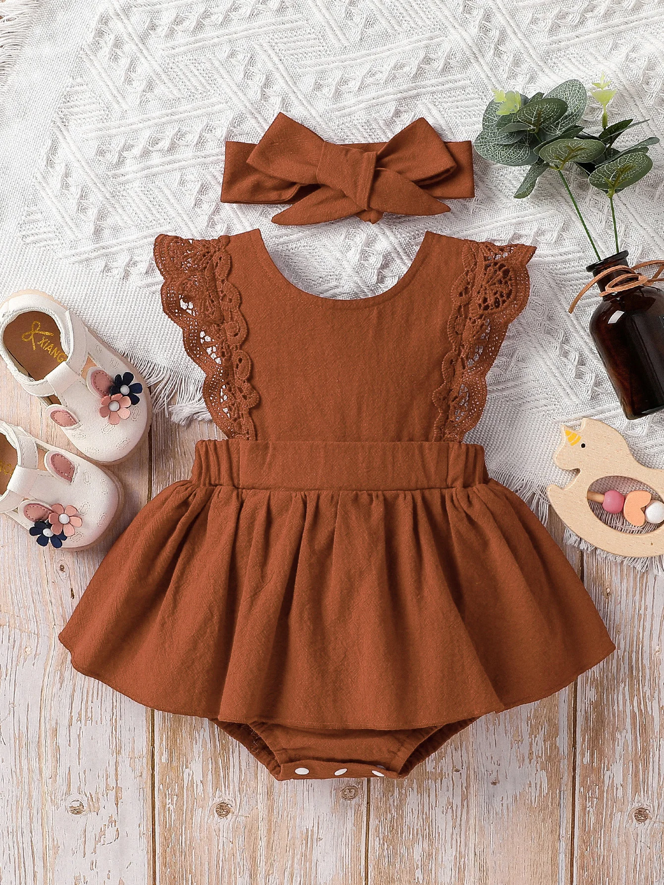 Baby girl summer 3-24M leisure and simplicity pure color Classic Cute Vacation Outdoor dress+hair band Baby girl summer 3-24M leisure and simplicity pure color Classic Cute Vacation Outdoor dress+hair band