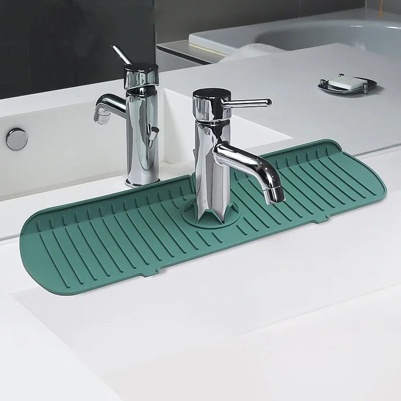 Kitchen Faucet Splash Pad Silicone Sink Faucet Splash Guard Mat Sponge Drain Rack Countertop Protector for Bath Kitchen Gadgets sink splashproof pad,sink splash guard