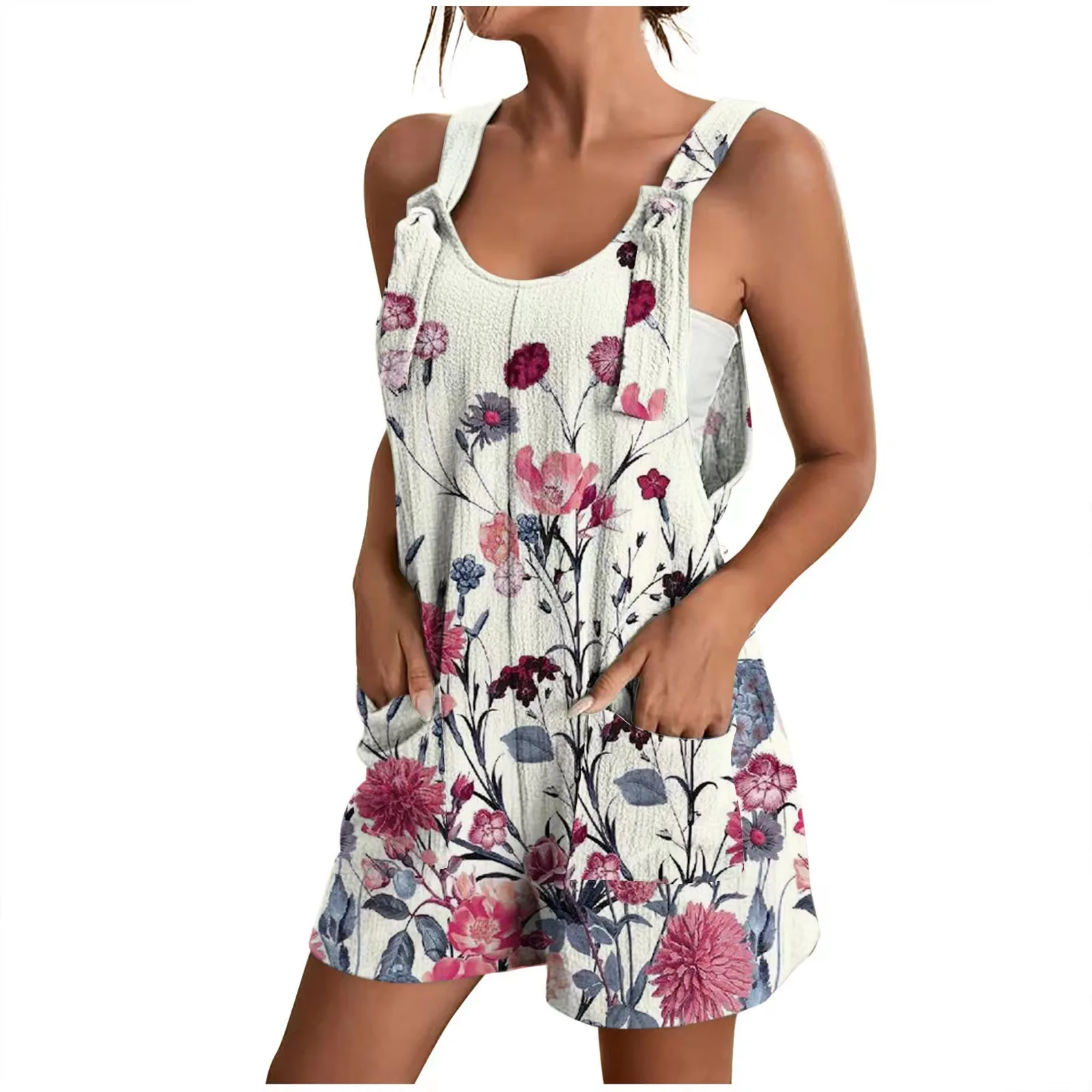 Pagliaccetto Donna CUPSHE Senza Maniche Scollo A V: Tuta Estiva In Jersey Con Cintura E Gambe Larghe
