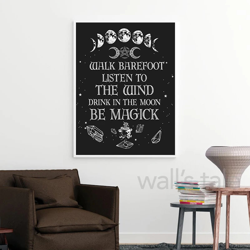 Vintage Witch Art Print Antique Witches Photo Poster Halloween Decoration Canvas Painting Wicca Spooky Home Decor Wall Pictures