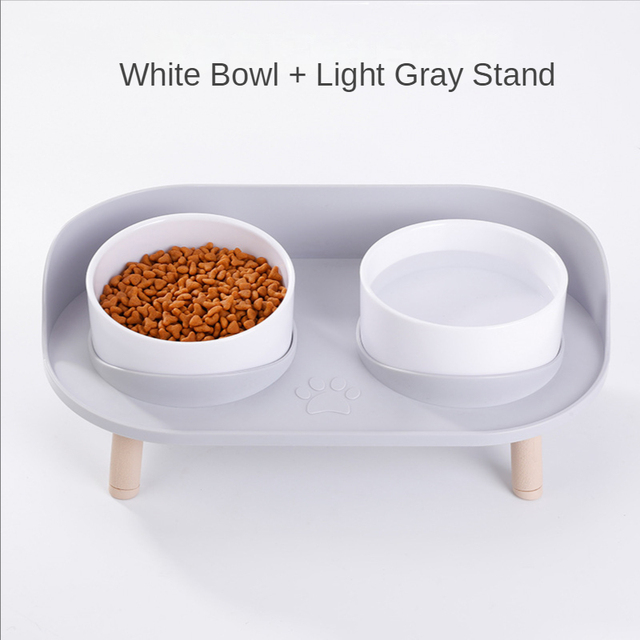 Bowl Pet Double Bowls Feeder Waterer Kitten Dry Food Fruit Bowl Adjustable Height Elevated Puppy Drinker Prevent Overturning
