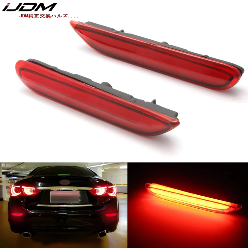 IJDM LED 범퍼 반사등, 인피니티 Q50 QX56 QX60 QX80 용, 닛산 패스 파인더 로그 기능, 테일 브레이크 및 리어 안개등