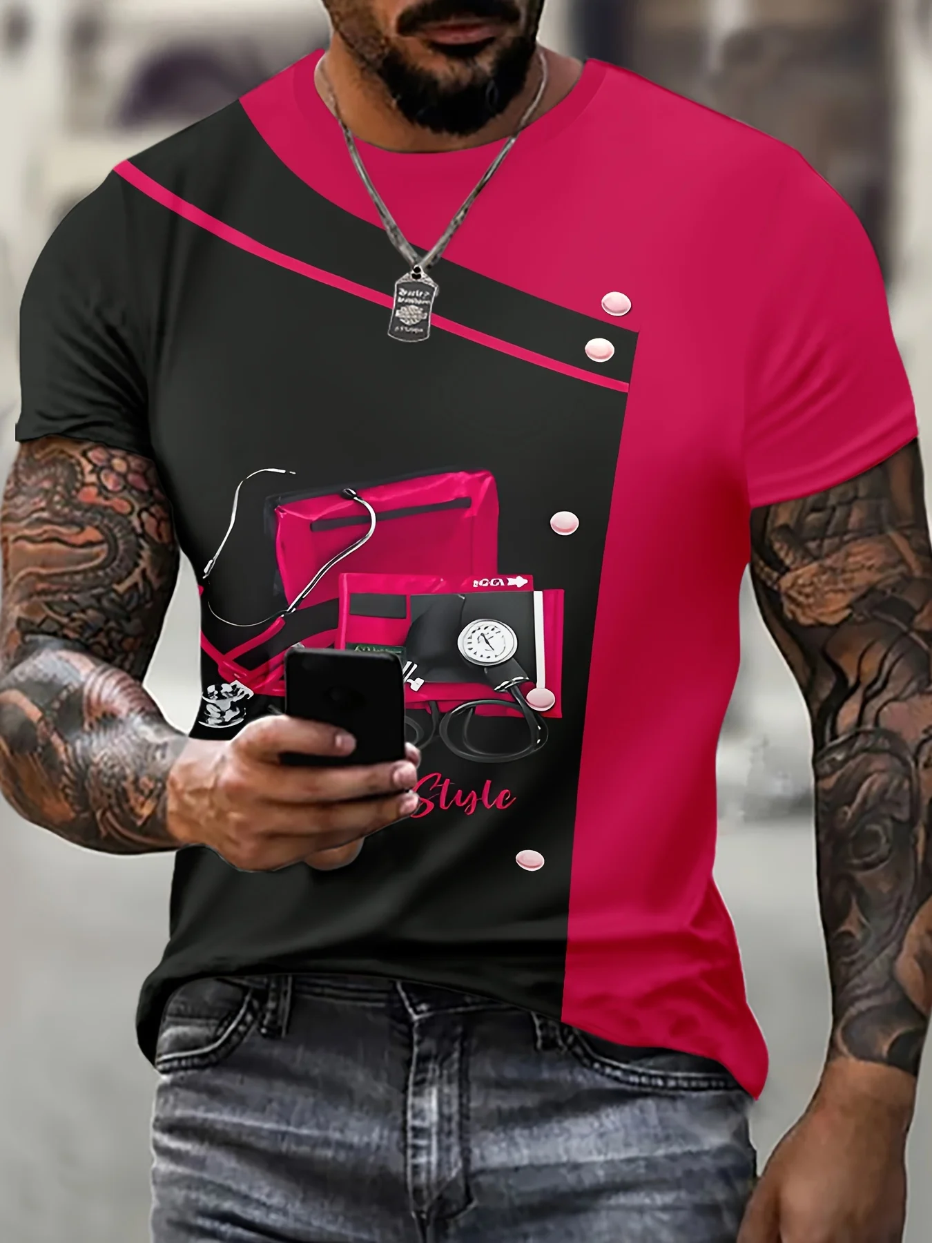 

2024 Summer New Men's Gradient Color Comfortable T-shirt