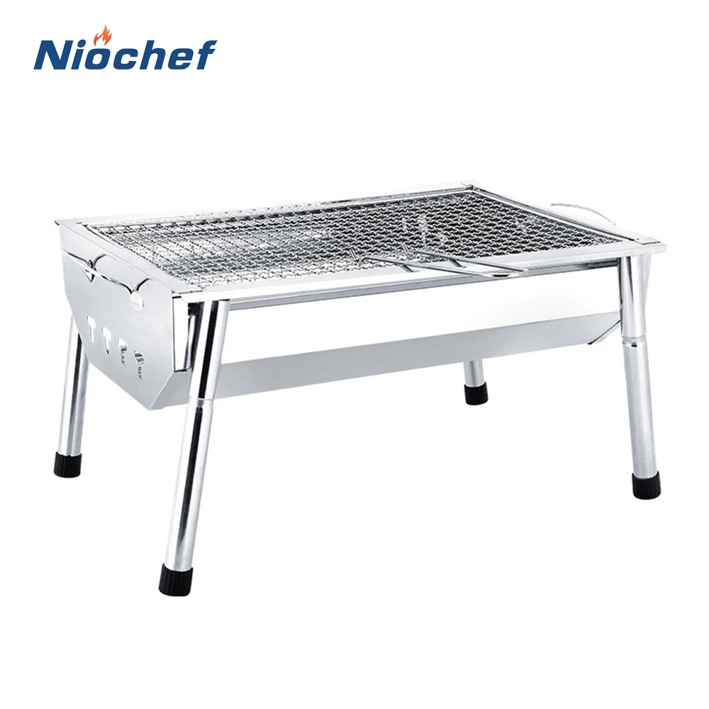 Grille Barbecue Ronde Acier Inoxydable 304 - Diamètre 45 Cm - Espacement 2 Cm - Pour Camping, Pique-nique - Facile à Nettoyer - 10