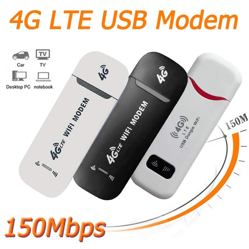 4G LTE Wireless USB Dongle WiFi Router 150Mbps Mobile Broadband Modem
