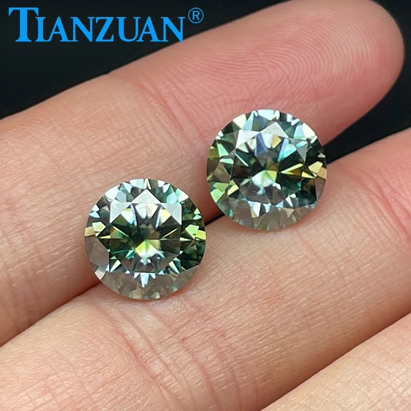 

White Green Color Round Shape 11mm Si Diamond cut Sic Material Moissanites Loose Gem Stone For Jewelry Making DIY Material