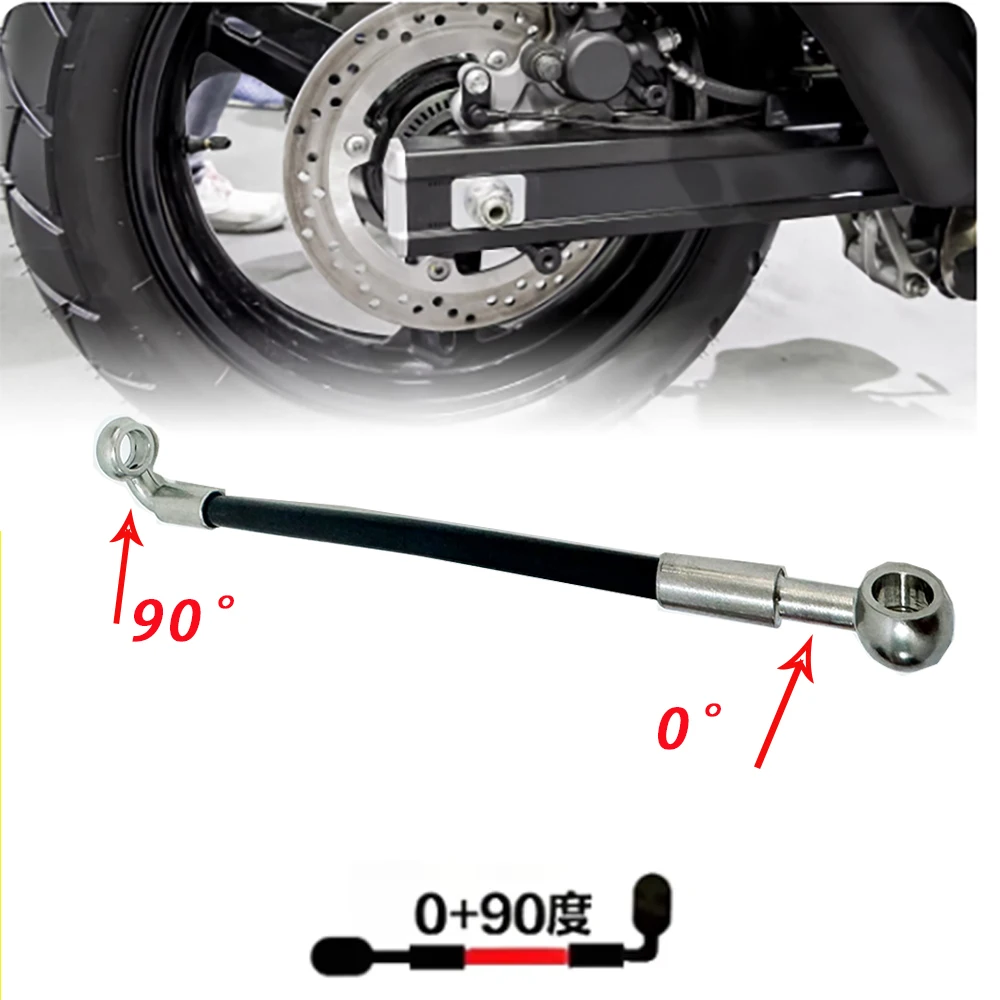 Black 10cm-500cm Hydraulic Brake Hose For Motorcycles, Universal 0 &deg; -28 &deg; -90 Multi Angle Optional Stainless Steel Hose