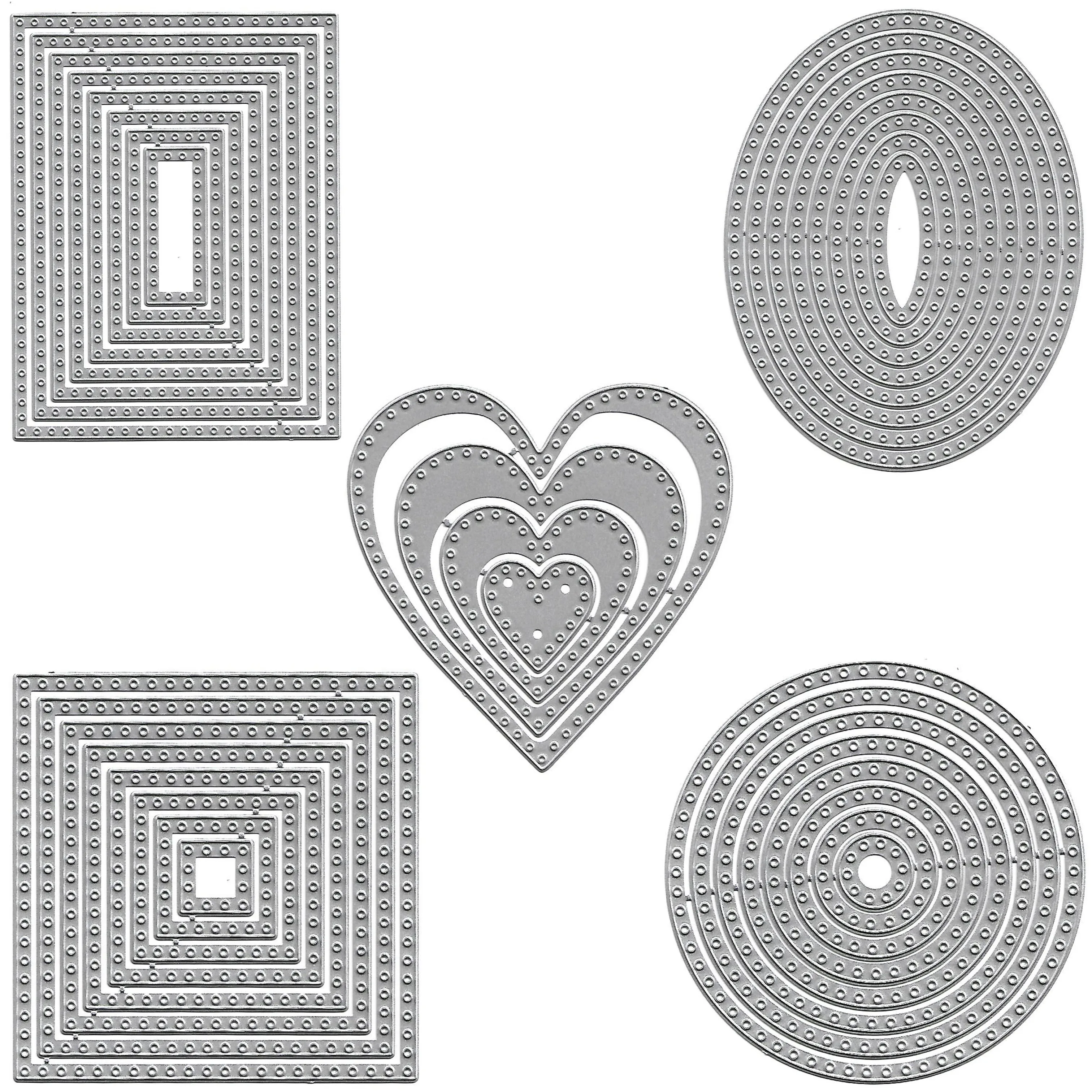 Многослойные металлические Вырубные штампы, прямоугольные, круглые, сердца, эллипс, рамка, квадратная, Фотокарта, Декор, бумага, «сделай сам», подарок