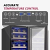 ICYGLEE 15 Inch Wine Cooler Dual Zone Wine Fridge with Digital Temperature Control with Double Layer Glass Door 33 Bottles 3
