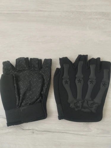 Riding Fingerless Gloves Non-slip Half Finger Gloves for Motorcycle Cycling photo review